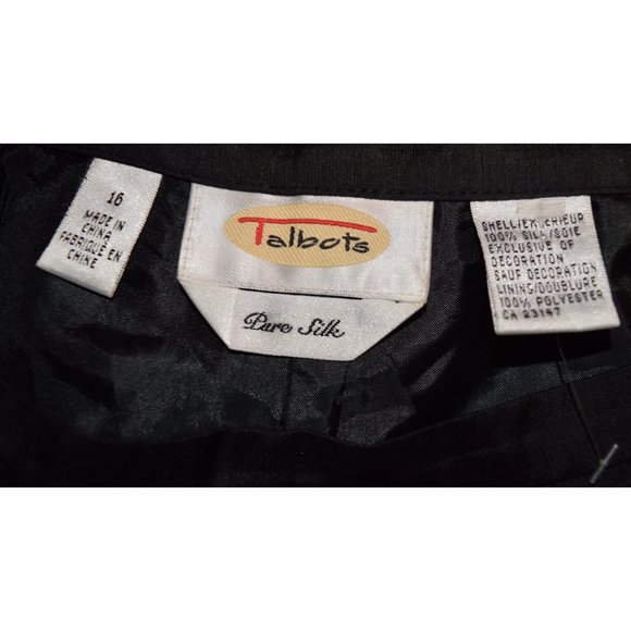 NWOT Talbots Black Embroidered Silk Pants size 16 - Picture 6 of 6